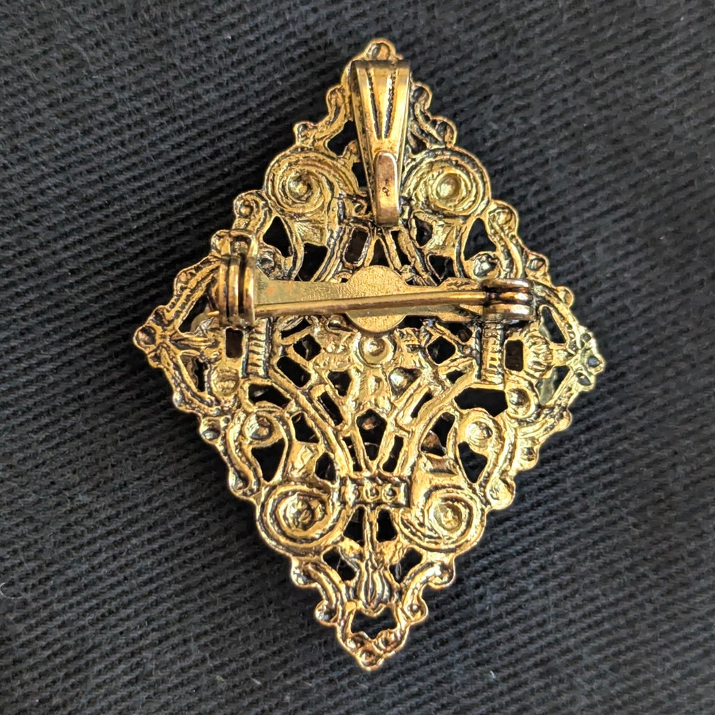 Vintage 1970s Diamond Shaped Pin or Pendant