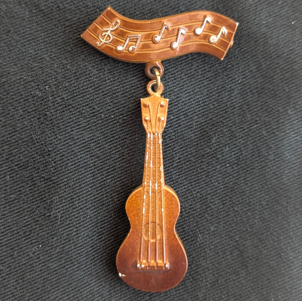 Vintage 1950s Celluloid Guitar Pin