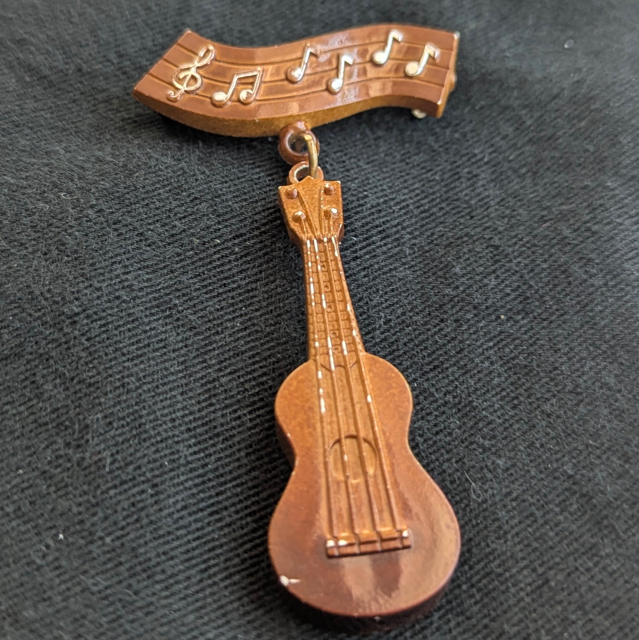 Vintage 1950s Celluloid Guitar Pin