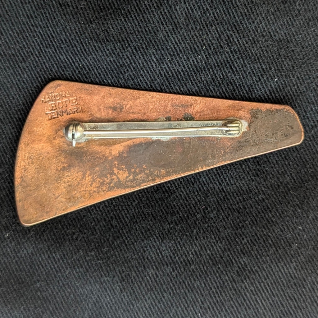 Vintage 1950s Enamel on Copper Boomerang Pin