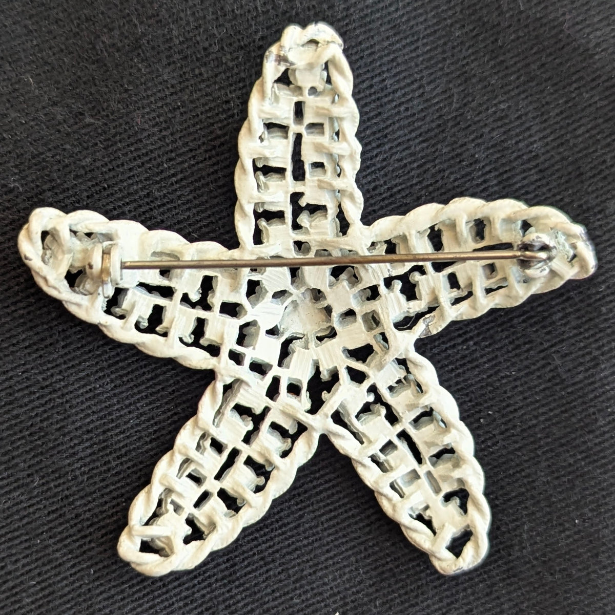 Vintage 1950s Multi Colored Stone Starfish Pin Brooch