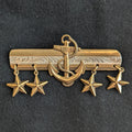 Vintage 1950s Nautical Bar Pin with Charms Anchor