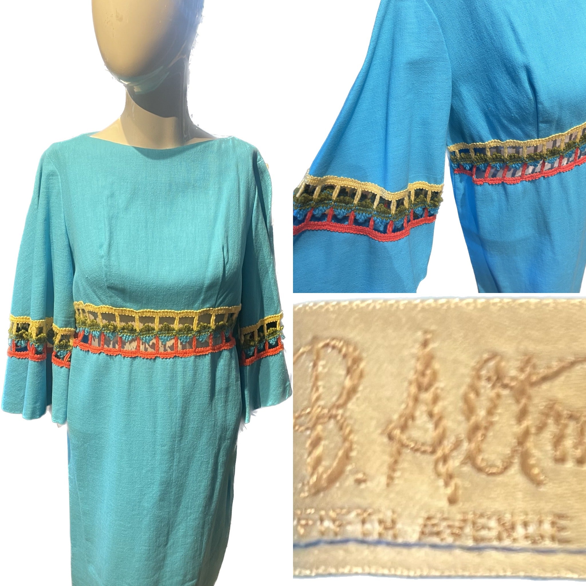 Vtg 70s Cool Dress w/Cutouts