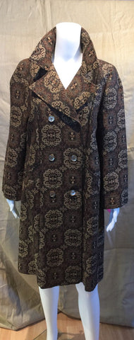 Vintage 1970 Coat Brocade XLARGE
