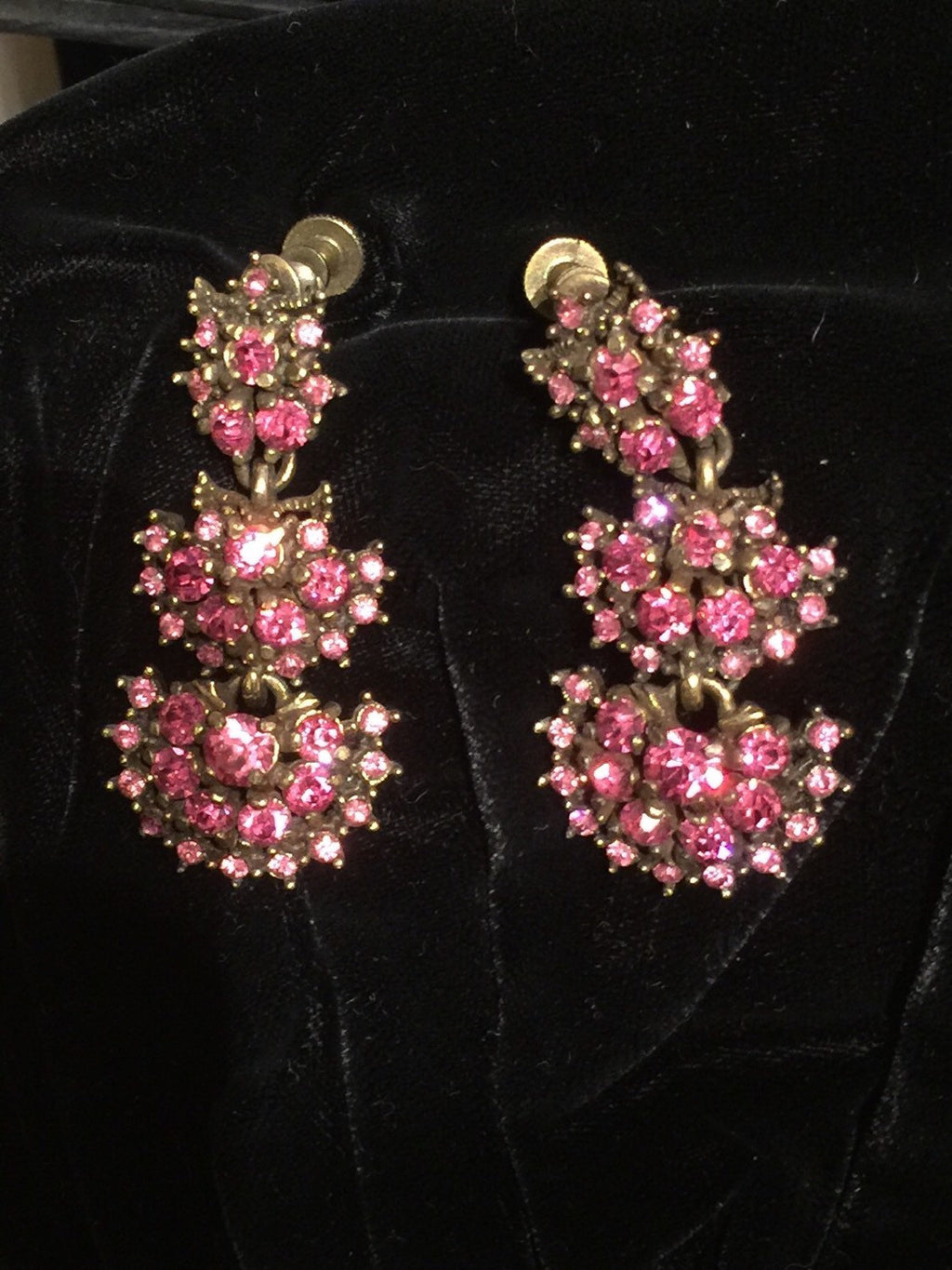 HOLLYCRAFT Pink Dangle/Drop Earrings 1950's