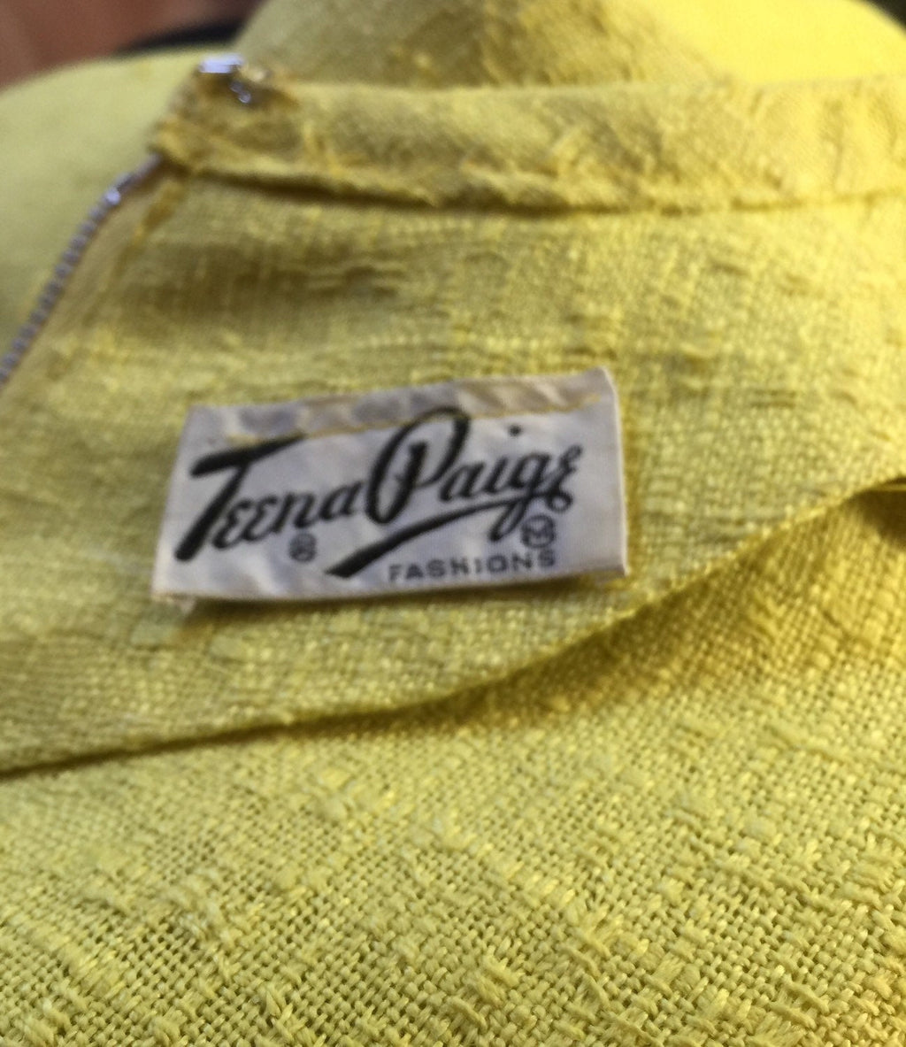 Bright Yellow Fitted 50's Dress 36-28-40