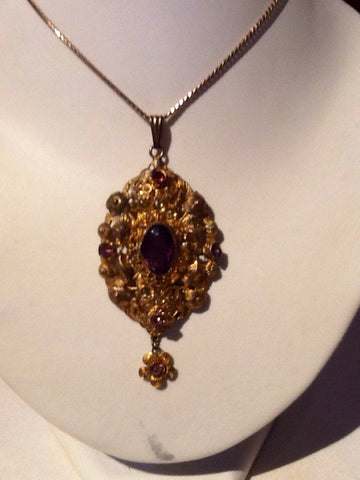 Victorian Fancy Pendant with Purple stones