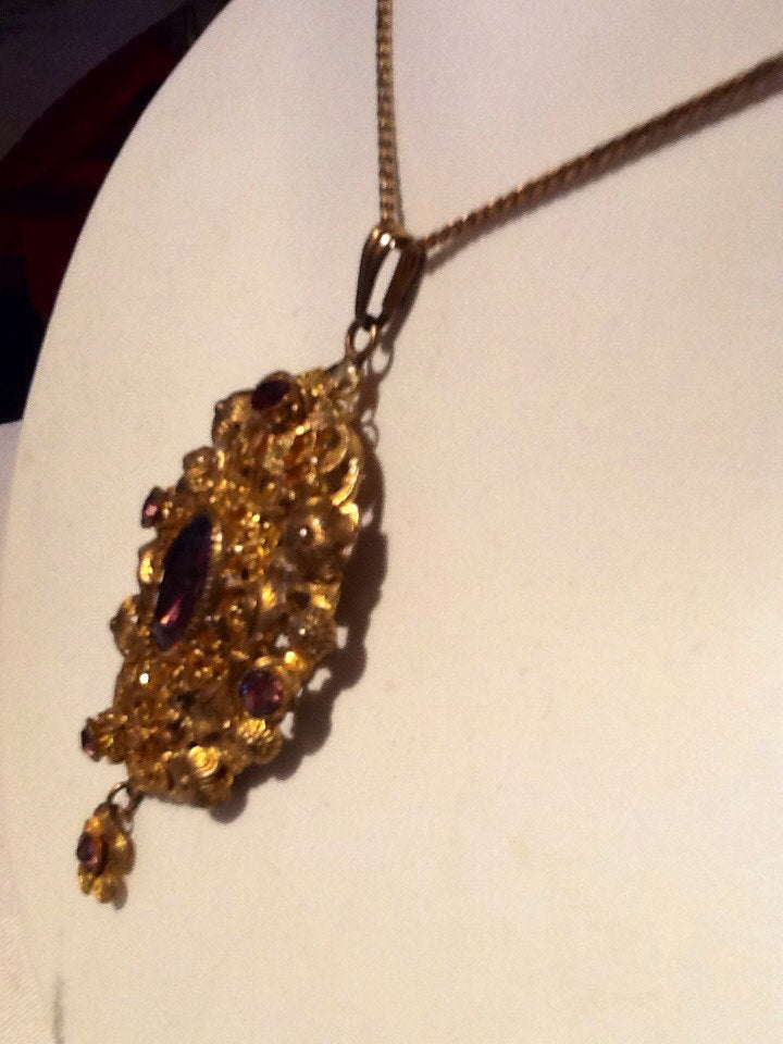 Victorian Fancy Pendant with Purple stones