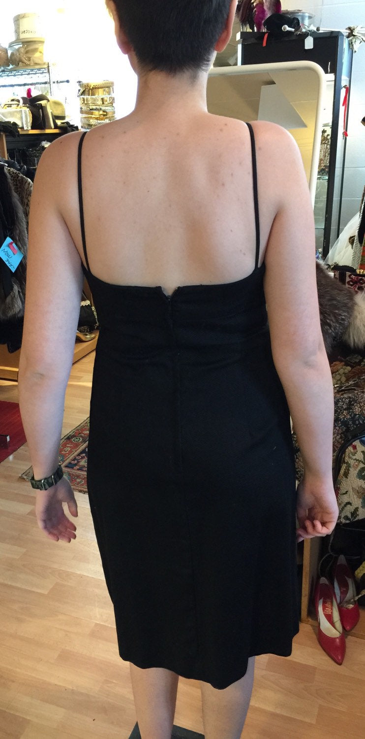 50's-60's BOBBIE BROOKS Black & White Cotton Pique Slip Dress