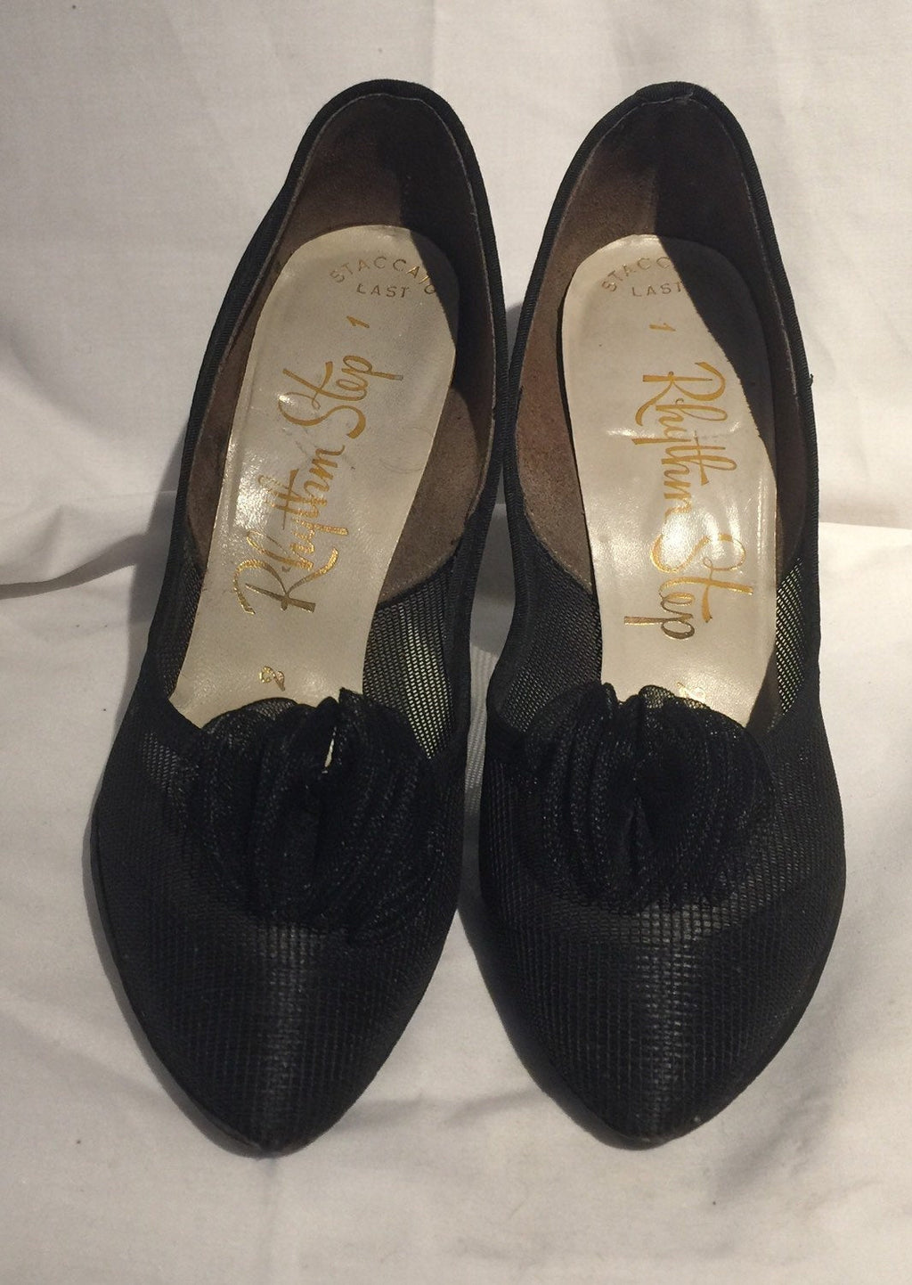Size 5 B Black Mesh 50's Pump