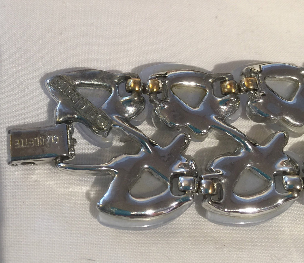 50s Claudette Lucite Links Bracelet Baby Blue 7.5" long