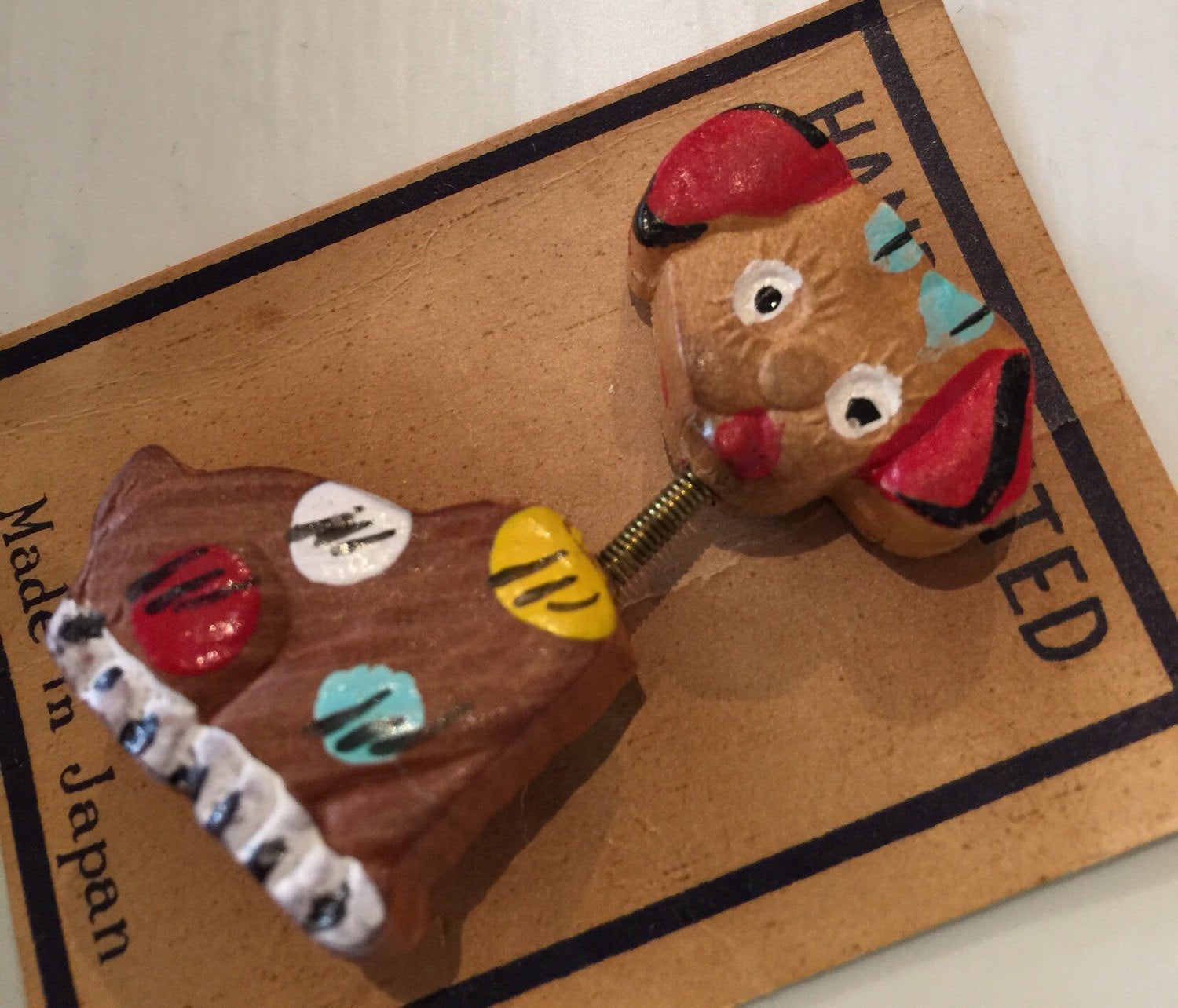 1930's TREMBLER Dog Pin Hand Painted Japan