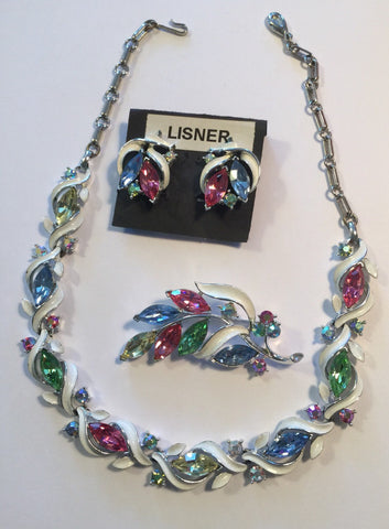 LISNER SET Necklace Earrings Pin 1950's