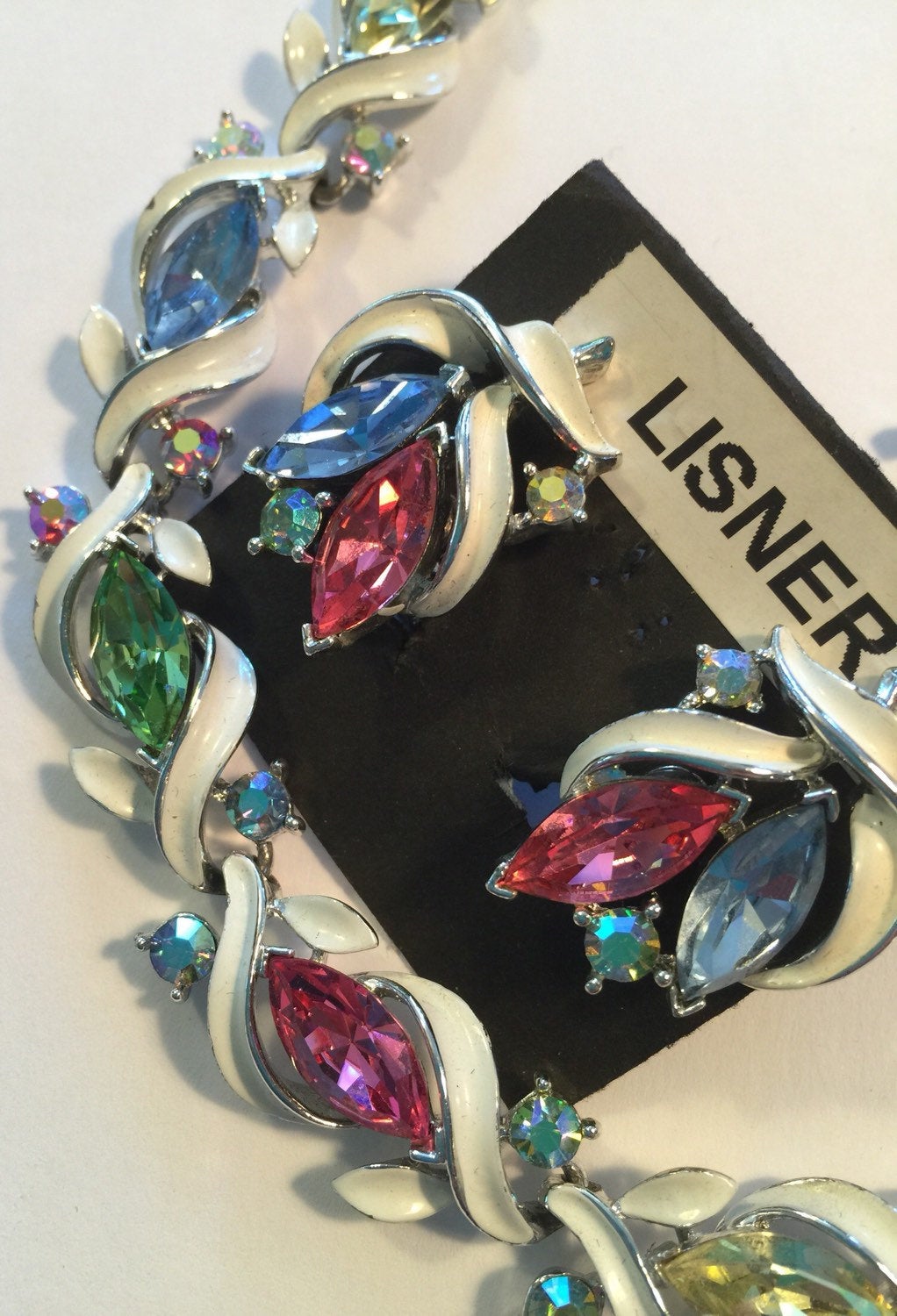 LISNER SET Necklace Earrings Pin 1950's