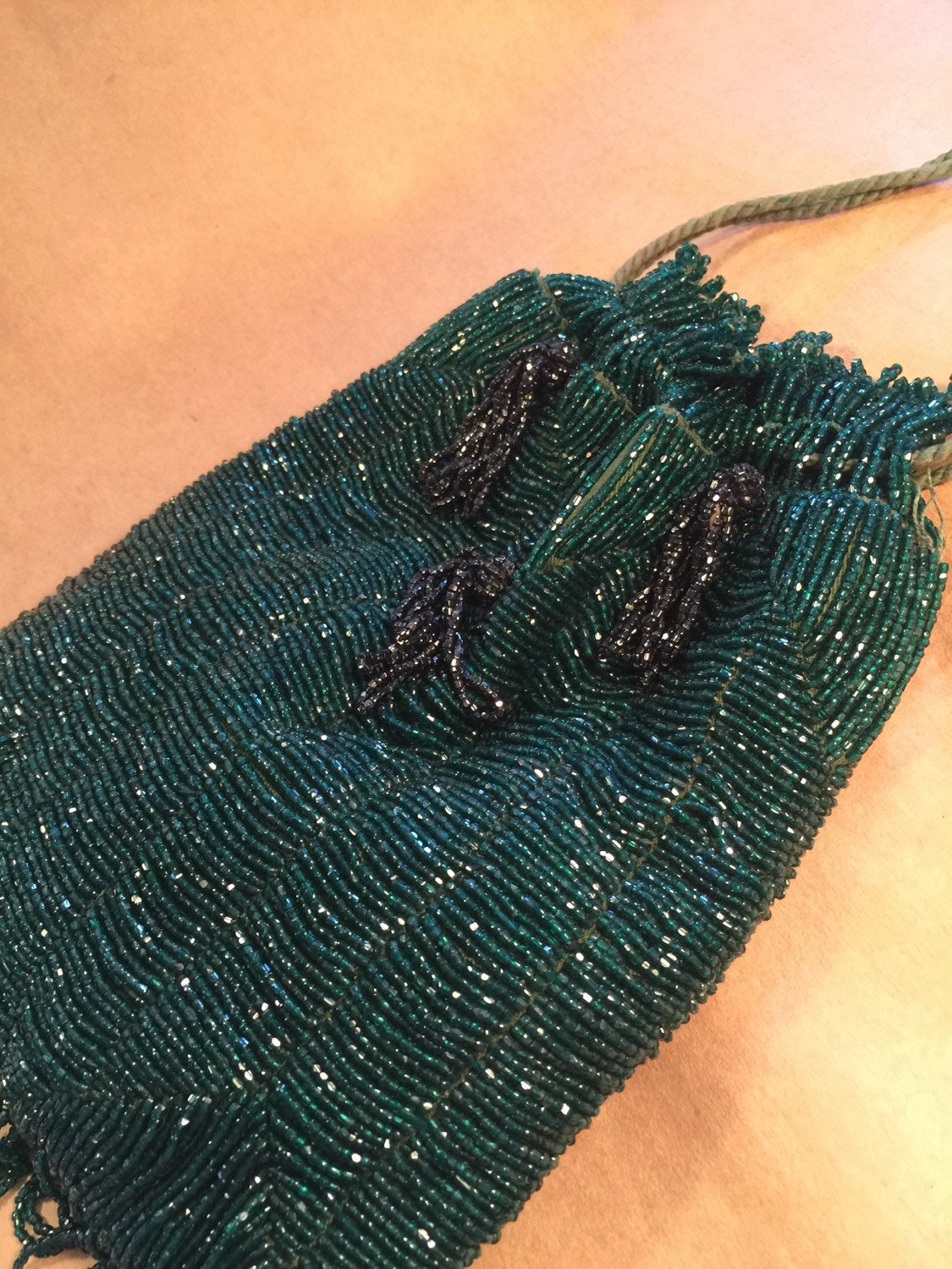 1920's Beaded Purse with Fringe / Downton Abbey/ Wedding/Formal