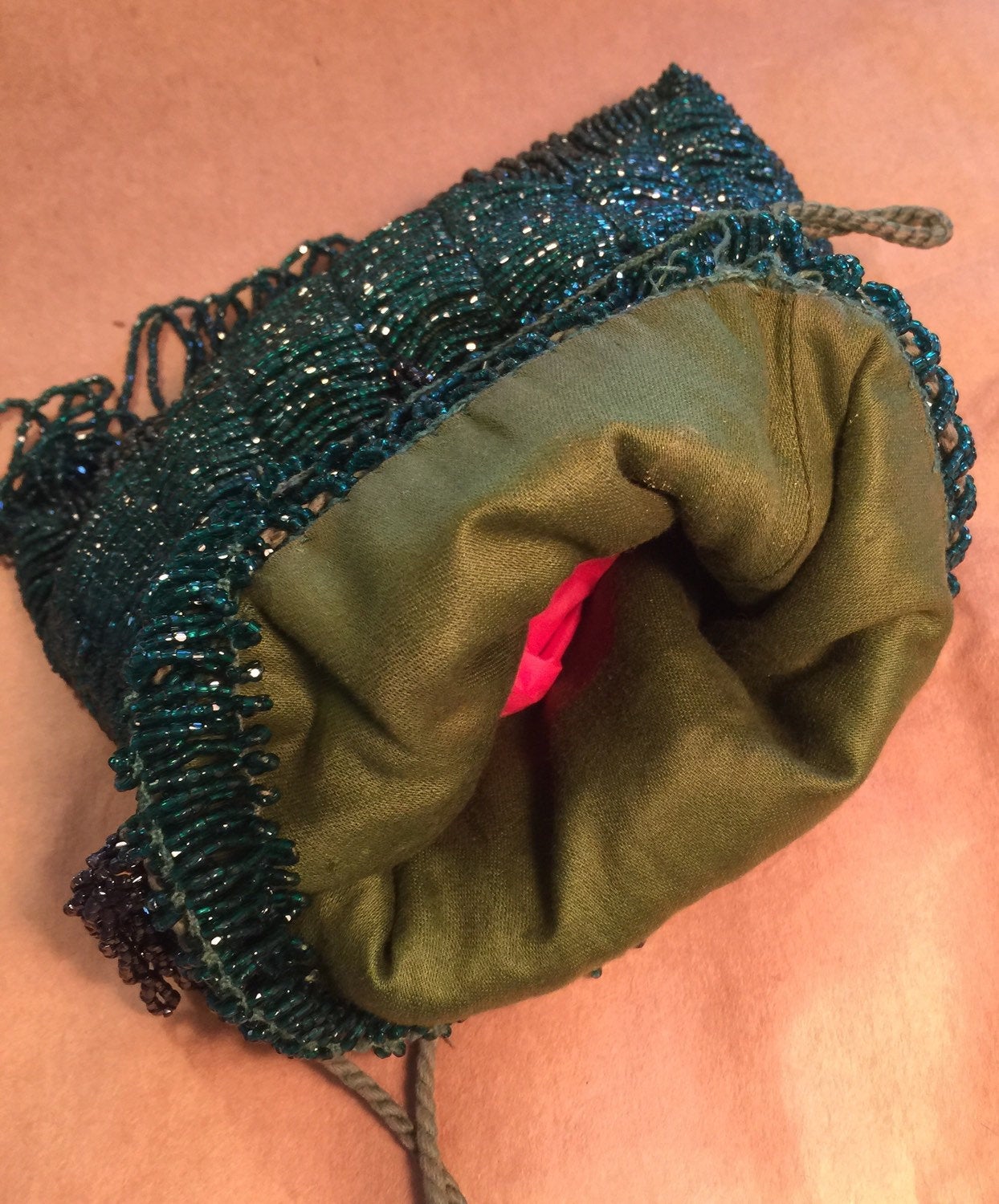 1920's Beaded Purse with Fringe / Downton Abbey/ Wedding/Formal