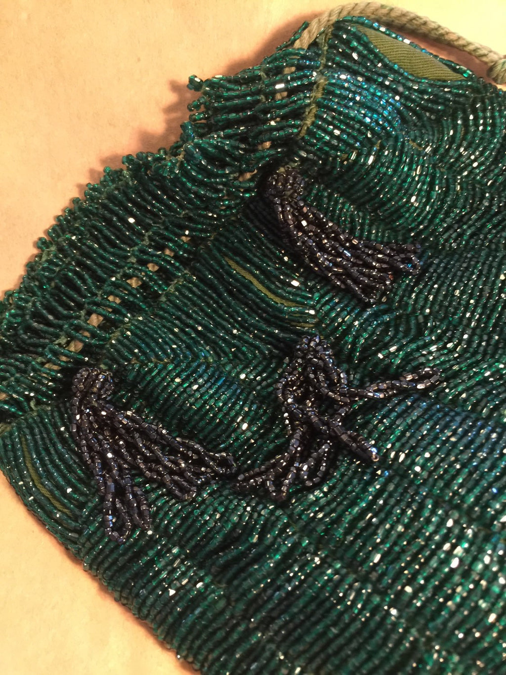 1920's Beaded Purse with Fringe / Downton Abbey/ Wedding/Formal