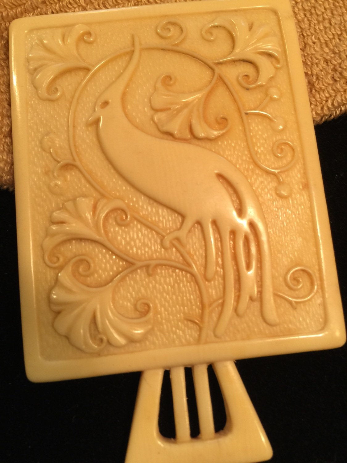 Vtg 20's Celluloid Purse Mirror ART DECO