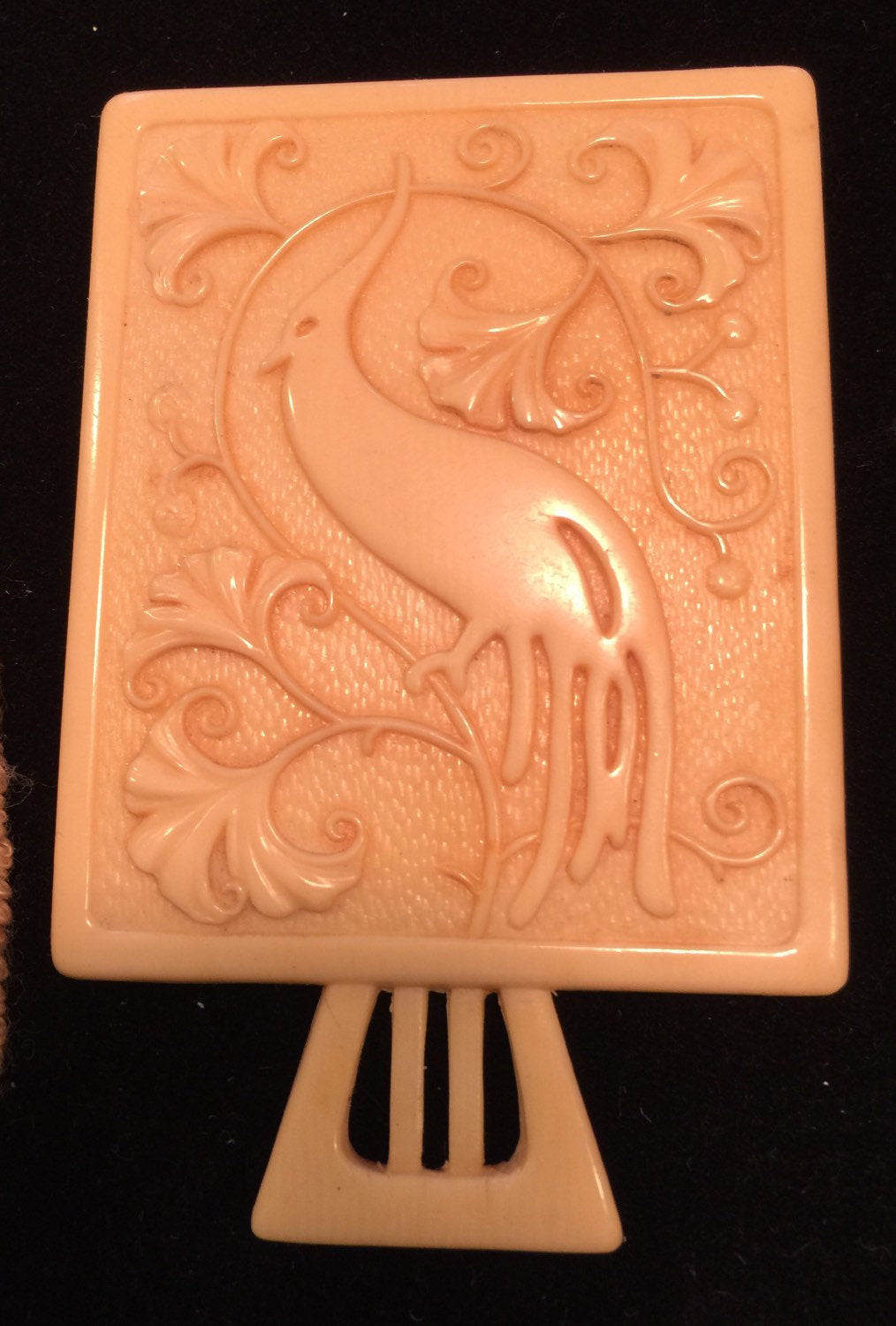 Vtg 20's Celluloid Purse Mirror ART DECO