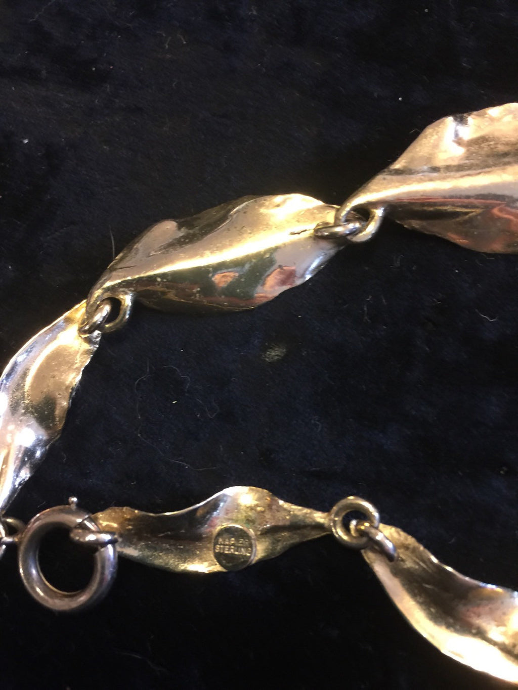 50s NAPIER STERLING Vermeil Leaf Necklace and Earrings Set