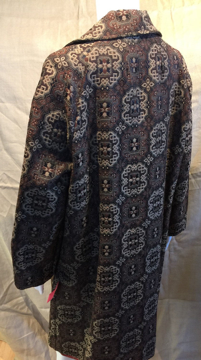 Vintage 1970 Coat Brocade XLARGE