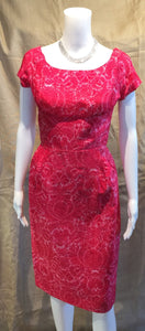 Pink Silk Print WIGGLE Dress with Jacket