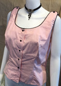 VTG Button afront Tank Top Blouse Pink & Black 40"-32"