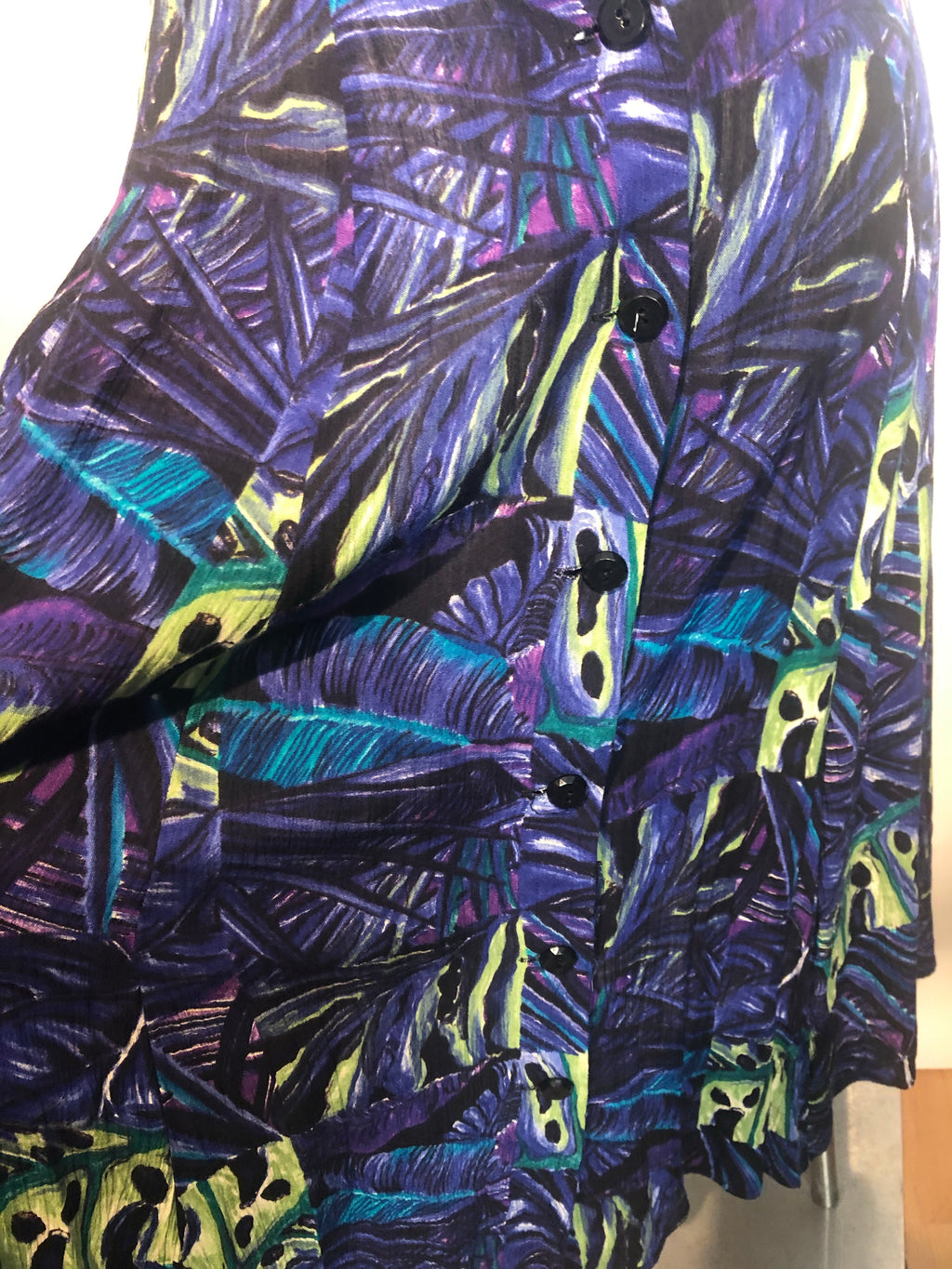 90s Summer Sundress Rayon Print Open Back