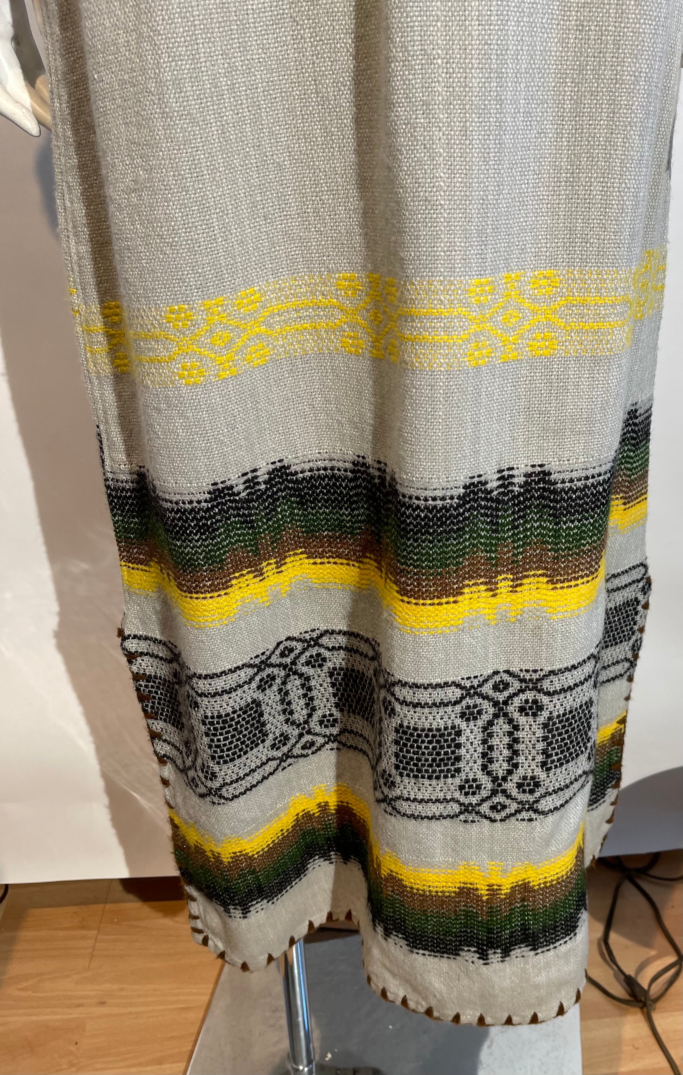 1970s Hand Woven Caftan Dress BOHO HIPPIE