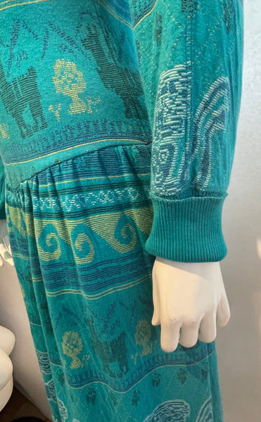 70s Christian de Castelnau Intarsia Knit Dress