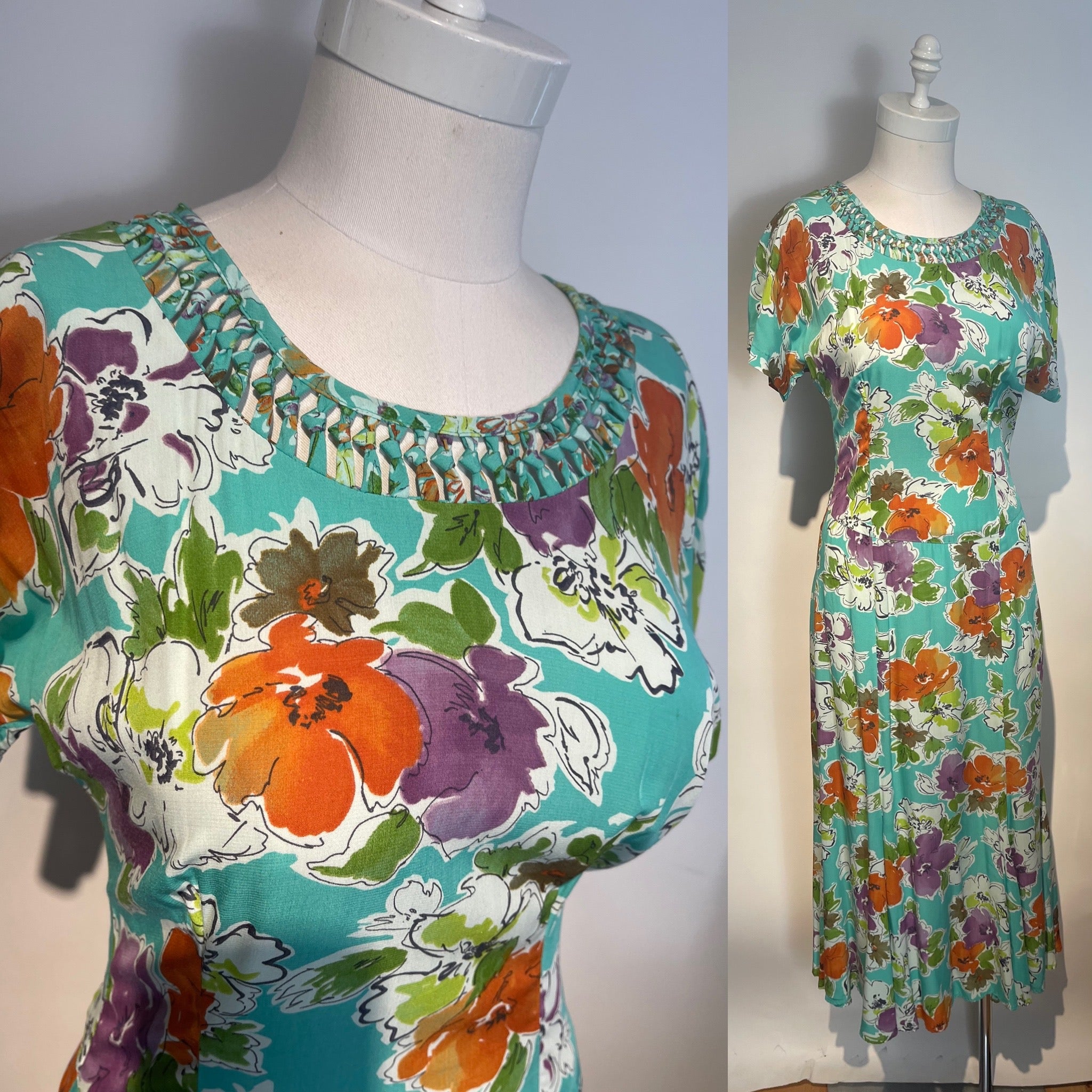 Vtg CAROLE LITTLE Rayon Print Dress 80s does 40s – Metropolis Vintage