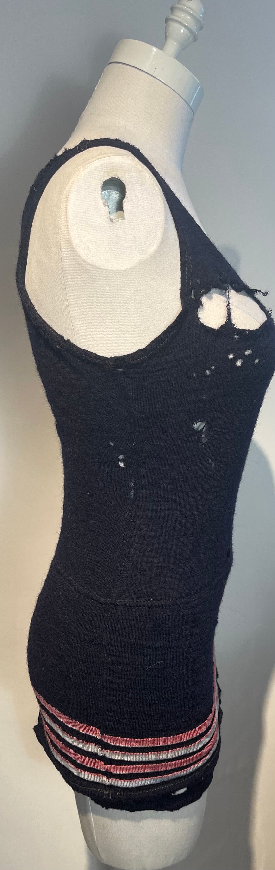 Vtg 1900 Wool Bathing Suit “HOLEY”