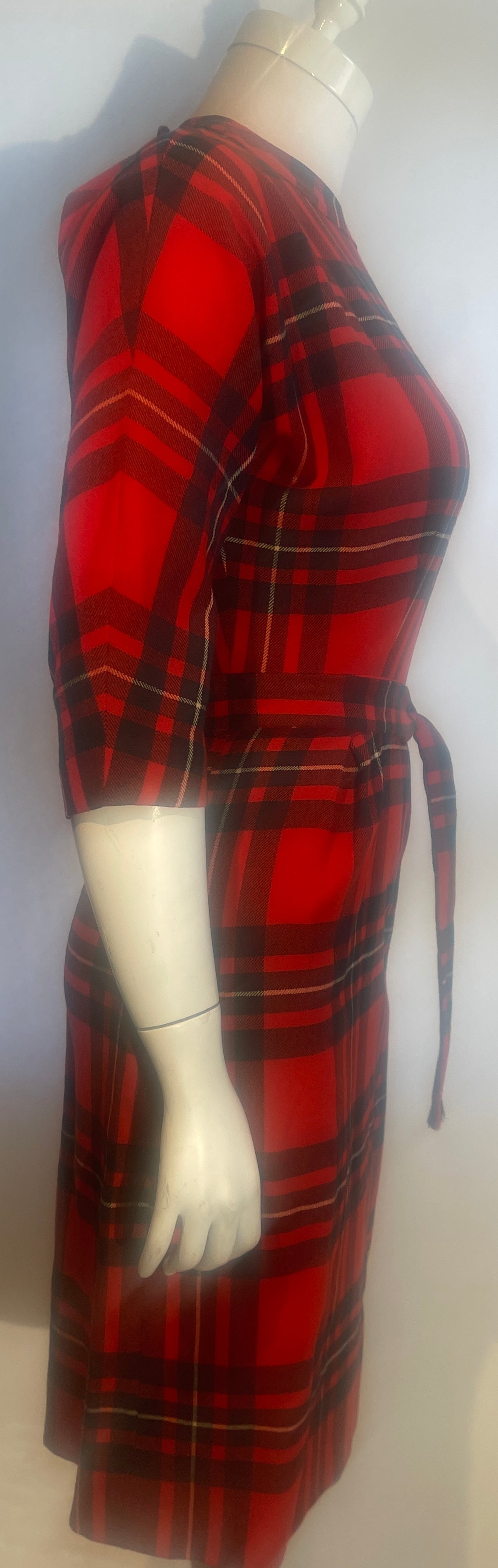 50s-60s Christmas PLAID DRESS