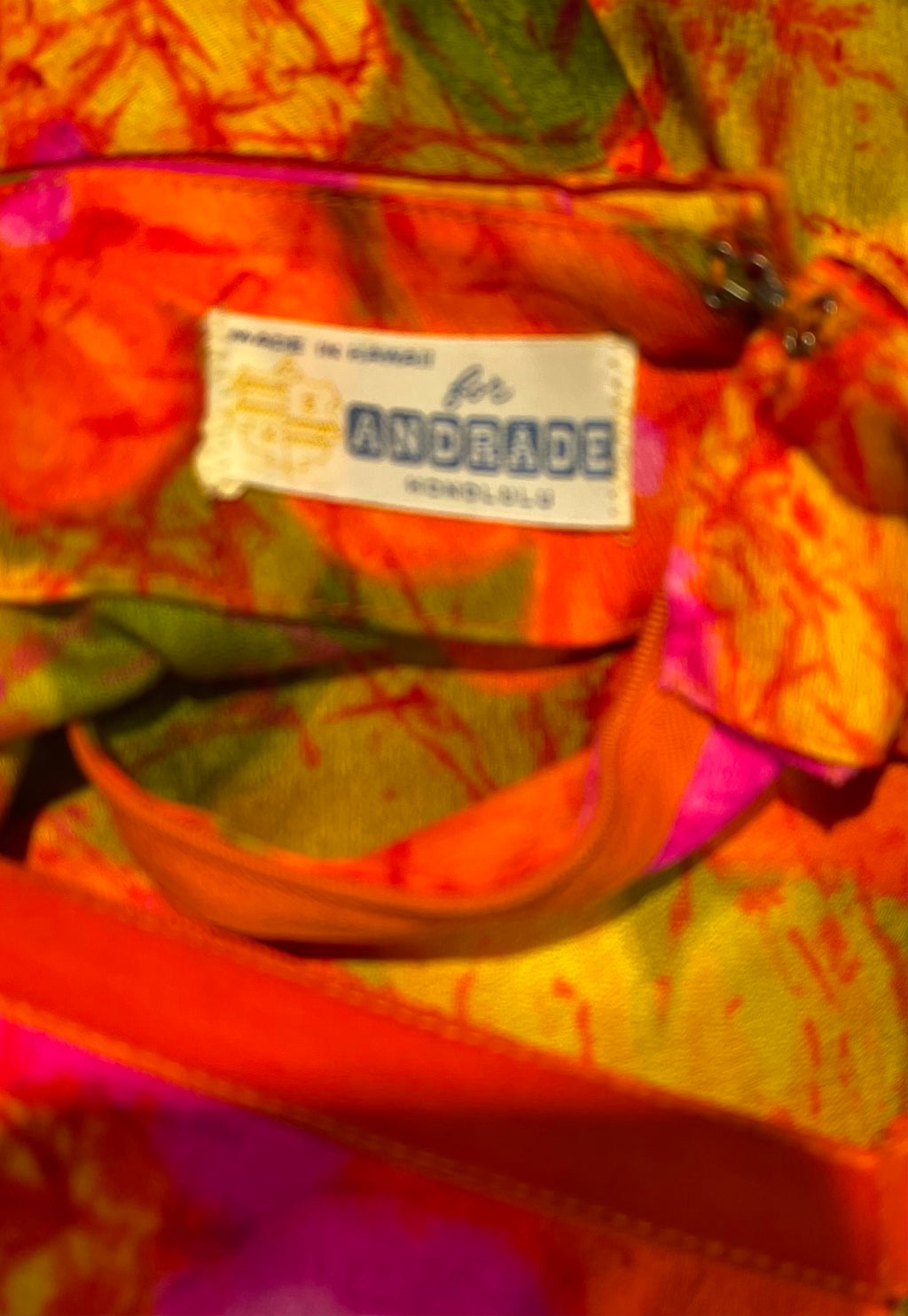 Vtg 60s Hawaiian Dress ANDRADE Honolulu