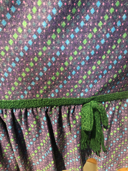 1970s MIGNON DRESS Wool Challis Lined Boho Hippy