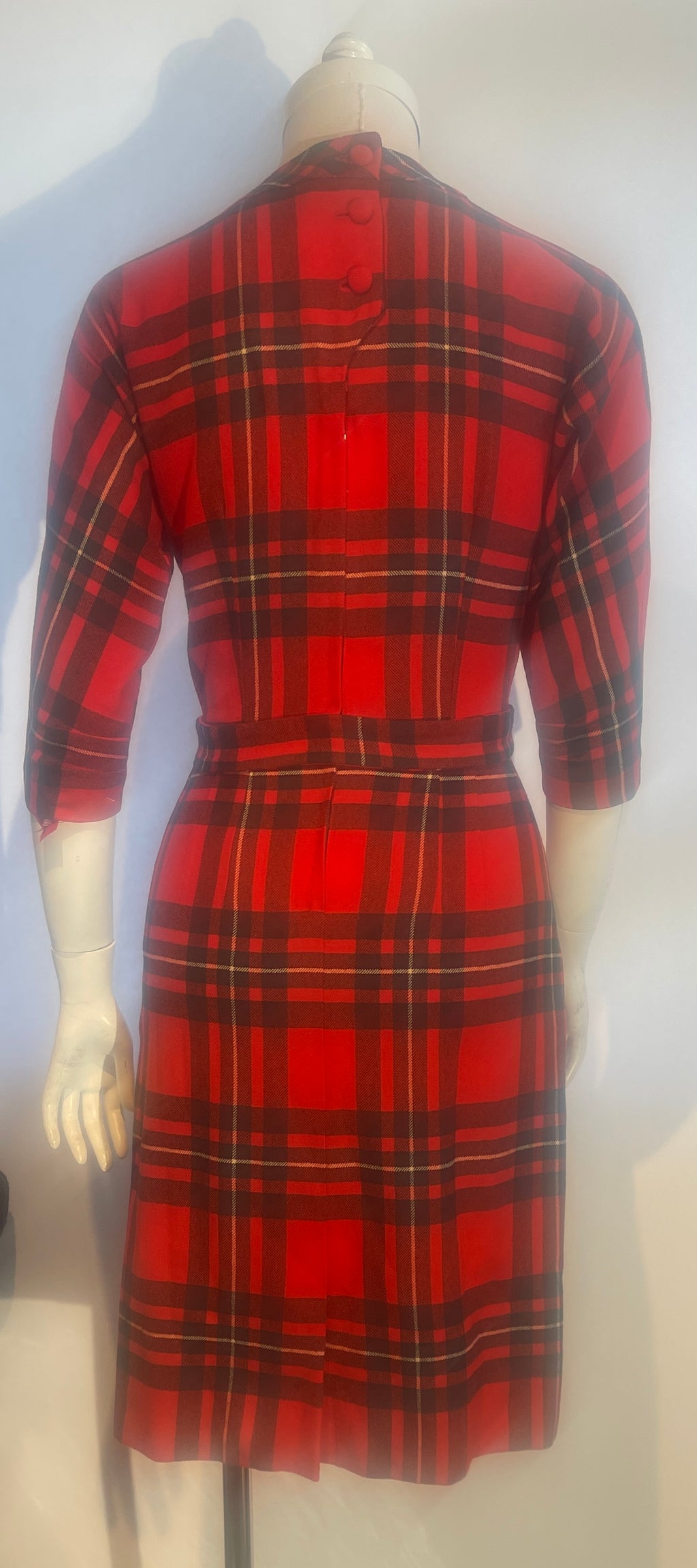 50s-60s Christmas PLAID DRESS