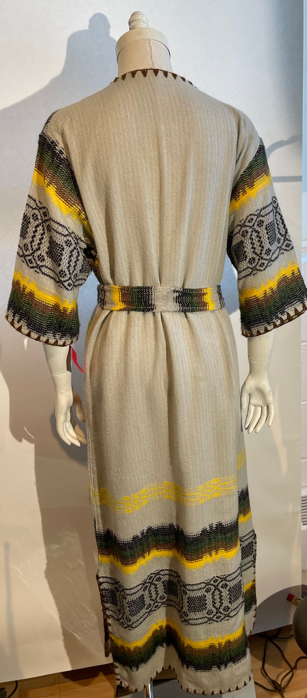 1970s Hand Woven Caftan Dress BOHO HIPPIE