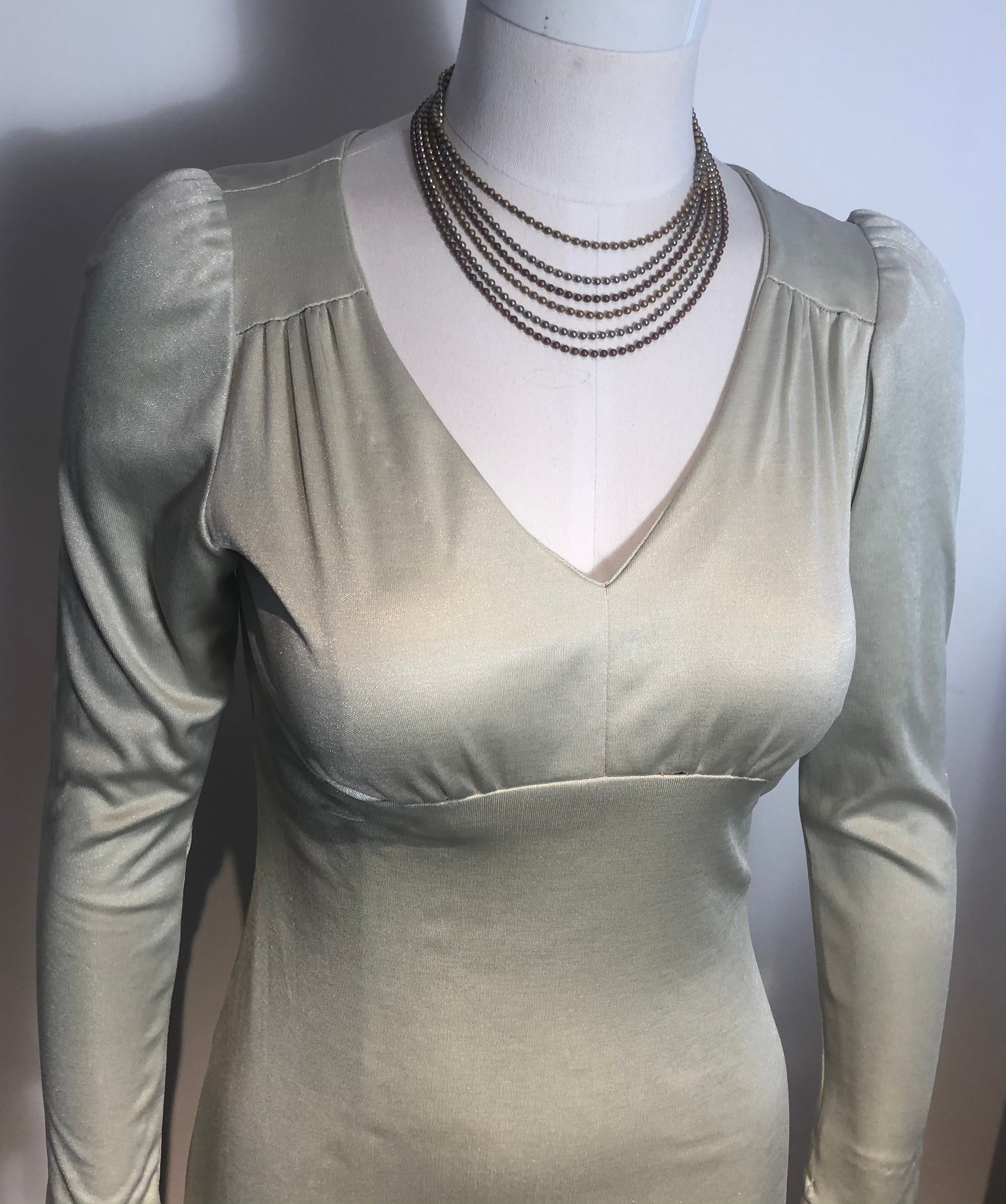 Vtg 1970s Slinky Graphic Disco Dress Studio 54 size XS