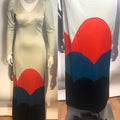 Vtg 1970s Slinky Graphic Disco Dress Studio 54 size XS