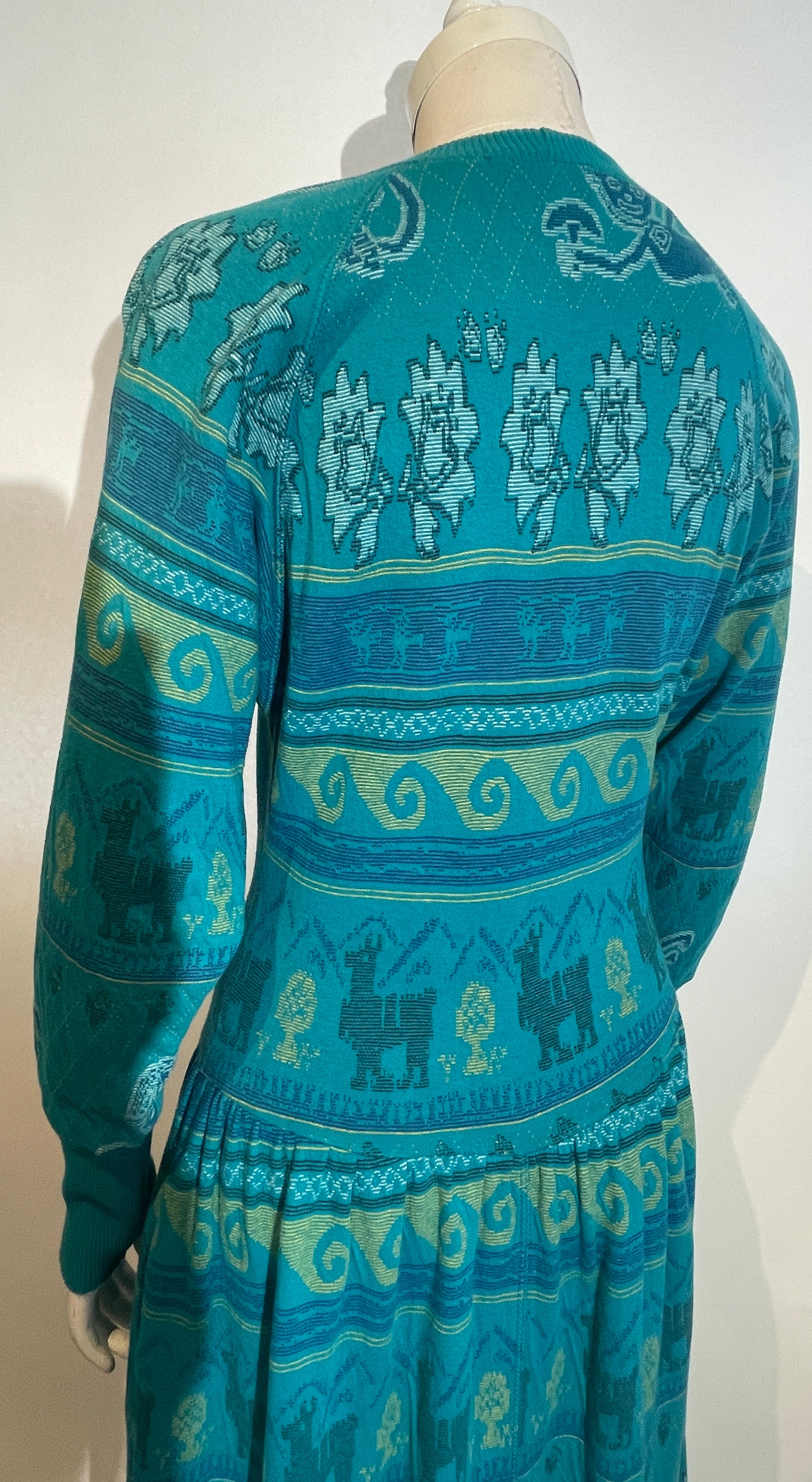 70s Christian de Castelnau Intarsia Knit Dress
