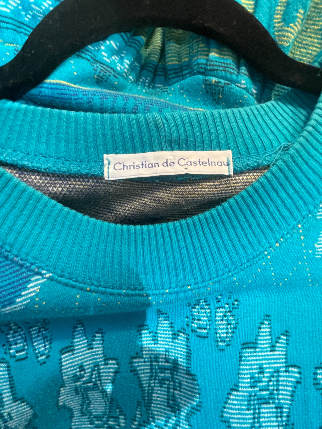 70s Christian de Castelnau Intarsia Knit Dress